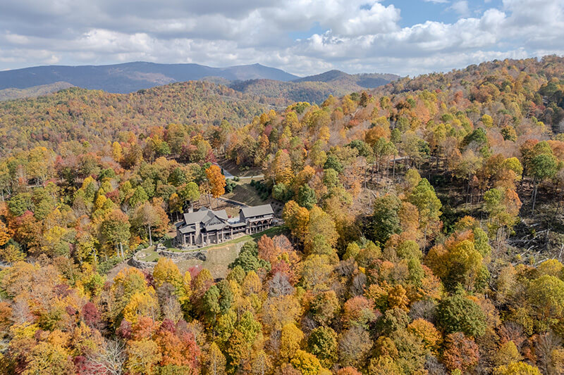 mountain home in fall
